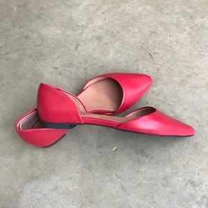 Jjill red D’orsay pointed toe flats.